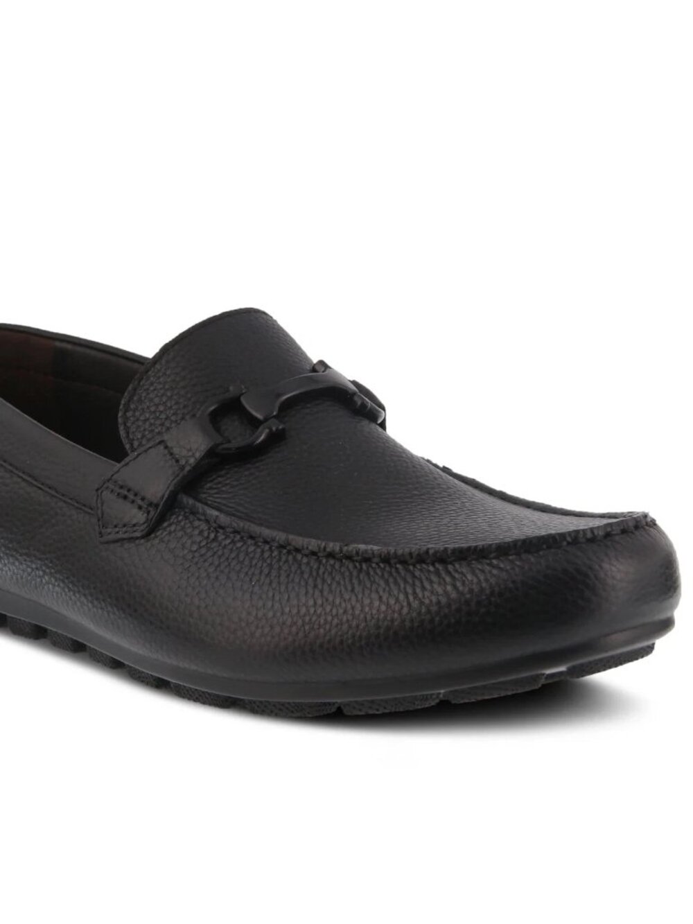 NIB Spring Step Men JARRETT-B Leather Black Shoes Moccasins 44 Loafers Slip on